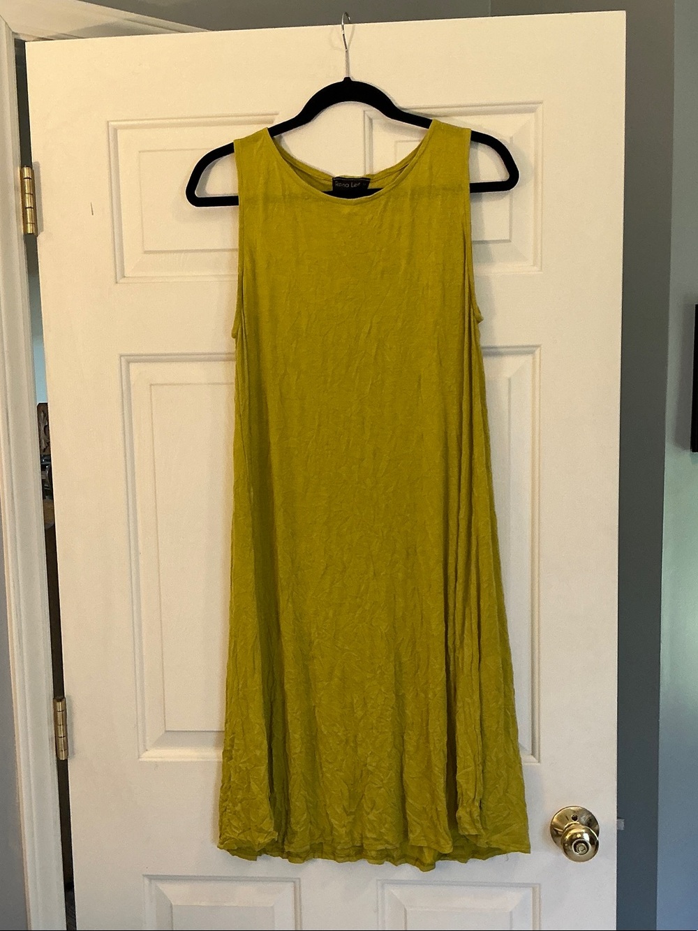 Reina Lee Sleeveless Chartreuse Midi Swing Dress size Medium